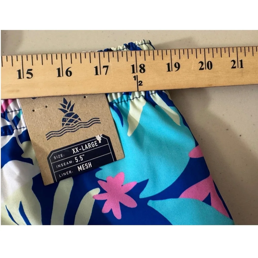 Chubbies Swim Trunks Men XXL Blue Tropical Floral‎ 5.5